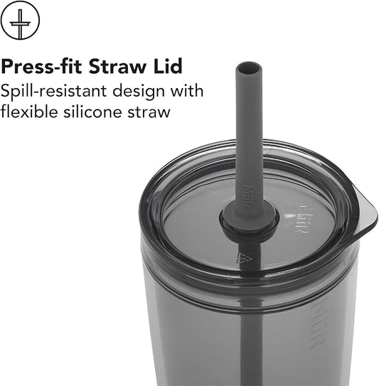 MiiR Everywhere Straw Tumbler 16oz - Durable Double Wall Tumbler with Lid and Straw, Lightweight, Shatter-Resistant, Perfect for On-the-Go Sipping