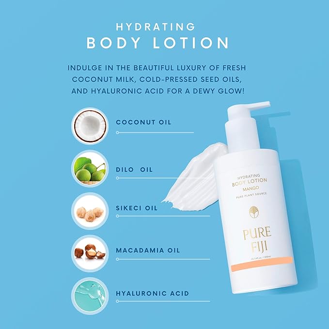 PURE FIJI Hydrating Body Lotion, Mango (10.14 Fl.Oz /300ml)