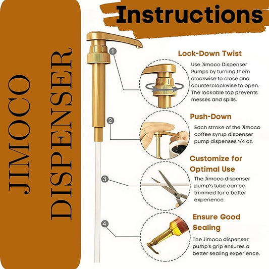 Jimoco Syrup Pump & Torani Syrup Bundle - Brown Sugar Cinnamon, Hazelnut Classic, Pumpkin Pie, Peppermint, Salted Caramel, & Toasted Marshmalow - For Italian Soda Coffee, Lattes, Frappes With 6 Pump Dispensers