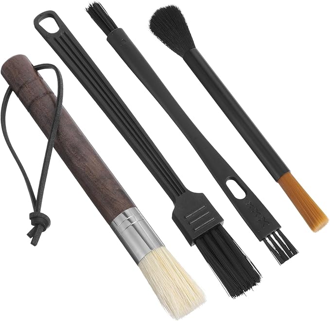 4 Pcs Coffee Grinder Cleaning Brush Coffee Bar Brush Handling Accessory Tool with Hanging Loop Dusting Espresso Machine Cleaning Tool for Barista Home Kitchen Camping