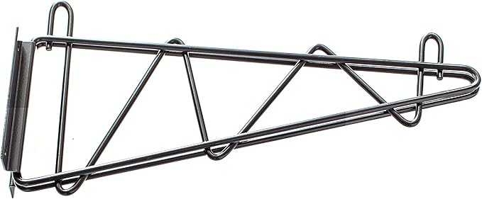 Omega 18" Deep x 30" Wide x 7" High Fixed Black Wall Mount Shelving Kit