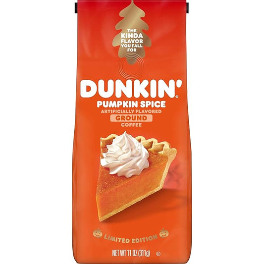 Dunkin' Medium Roast Pumpkin Spice Flavored Ground Coffee, 11 Ounce