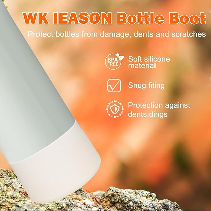WK IEASON 2Pcs Silicone Boot for Owala Water Bottle, Protective Flask Bottom Cover Base for Owala FreeSip Twist and Flip Flask Water Bottle Accessories-3.56inch Bottom Diameter
