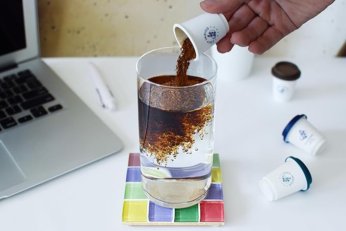 COZY INDIGO COFFEE - BEATS Cold Brew Light Medium Roast Instant Freeze Dried Specialty Coffee, 24 Capsules, 100% Arabica Beans, Dissolves Instantly, Enjoy Cold or Hot, Perfect for Travel and On The Go