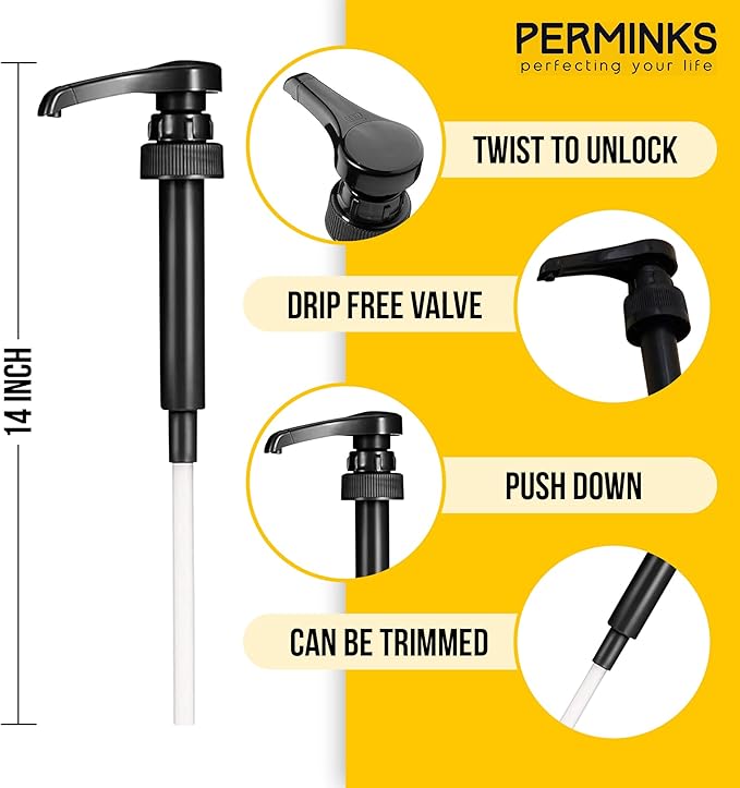 Premium Syrup Pump Compatible with Torani 750 ml Bottle, Davinci Syrups - No Spill, No Clog Syrup Pump Dispenser for Vanilla, Snow Cone, Blueberry, Coffee Flavoring & More (Pack of 3, Black)