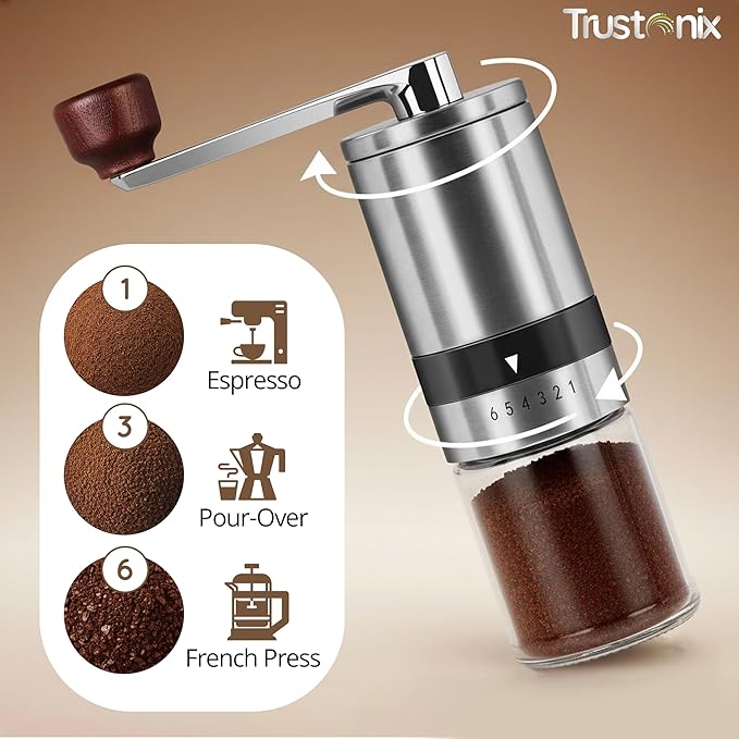 Portable Hand Coffee Grinder | Portable Coffee Grinder for Travel | Cocoa Beans Grinder | Portable & Compact Design | Smooth Grinding | Easy To Use | Higher Efficiency | Powerful & Stable