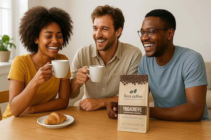 SINA COFFEE Premium 100% Arabica Ethiopian Coffee - Guji Single Origin Medium Roast Whole Bean Coffee - 16oz Freshly Roasted