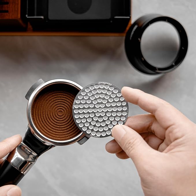 V3 Magnetic Espresso Dosing Ring & 316 Stainless Steel Puck Screen, 3cm High No Mess Coffee Dosing Funnel, Even Extraction Filter, Fits Over 58mm Tamper, Distributor & Portafilters