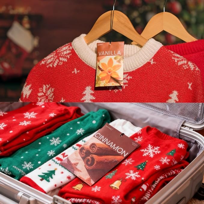 MYARO 20 Packs Cedar Cinnamon Vanilla Berries Potpourri Bag Scent Sachet for Closet Drawer Room Car Home Air Freshener Shoe Odor Elimination