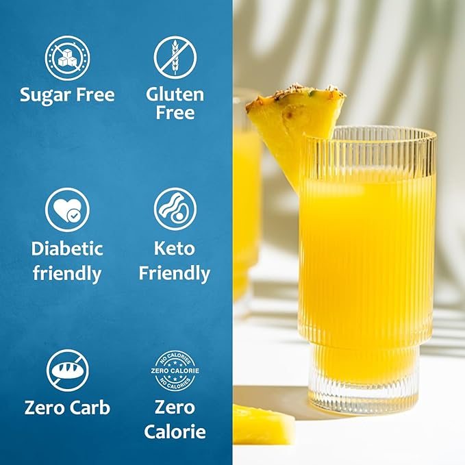 Syruvia Sugar-Free Pineapple Syrup, Flavored Syrup for Drinks, Cocktails, Lemonades, Iced Teas, and Desserts – 25.4 fl oz, With Pump