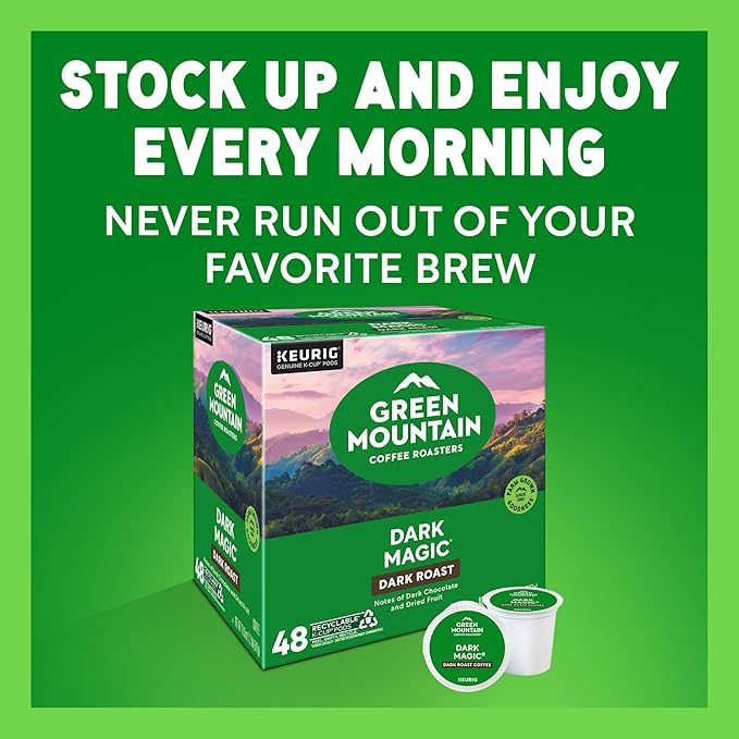 Green Mountain Coffee Roasters Dark Magic, Single-Serve Keurig K-Cup Pods, Dark Roast Coffee Pods, 48 Count (2 Packs of 24)