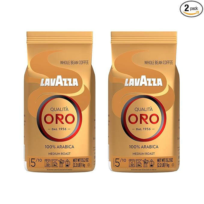 Lavazza Qualita Oro Italian Coffee Whole Beans 2lb Pack Of 2
