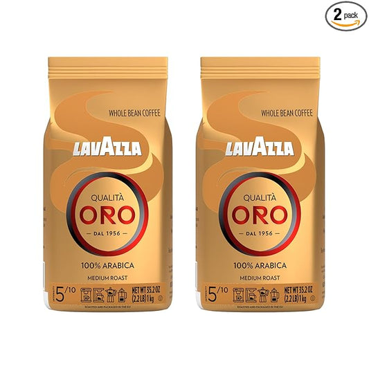 Lavazza Qualita Oro Italian Coffee Whole Beans 2lb Pack Of 2