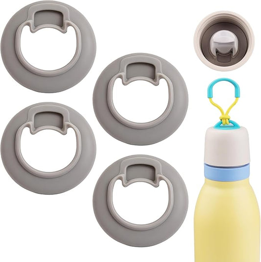 4 Pack Rubber Seal Replacement Stopper for Owala FreeSip Twist 18oz 24oz Water Bottle Lid, Gray Silicone Gasket Cap Insert to Prevent Spills