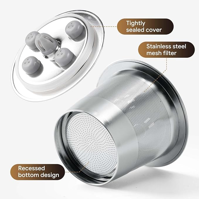 Stainless Steel Reusable K Cups for K eurig Supreme & Supreme Plus, Reusable K Cups Five Hole Universal K-eurig Refillable Coffee Pod Filter (3 Pack)