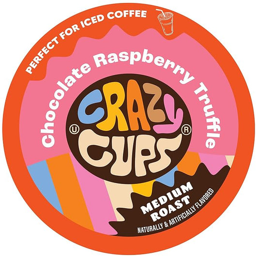 Crazy Cups Flavored Coffee, Chocolate Raspberry Truffle Coffee, Single Serve Coffee for Keurig K Cups Machines, Hot or Iced Coffee, Medium Roast Coffee in Recyclable Pods, 80 Count Value Pack