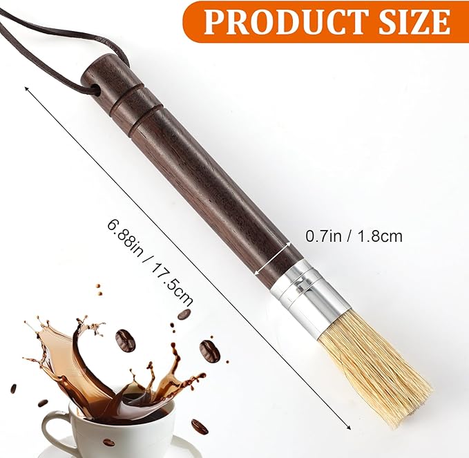 Coffee Grinder Cleaning Brush Espresso Brush Espresso Machine Cleaning Brushes with Wooden Handle and Natural Bristles Small Barista Brushes with Hanging Loop Bar Accessories for Barista Home Kitchen