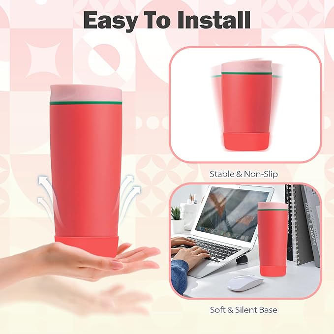 2pcs Silicone Boot for Owala SmoothSip Slider Coffee Tumbler 20oz 12oz, Anti-Slip Sleeve for Travel Coffee Mug, Protective Accessories for Owala BPA Free (Strawberry Fields)
