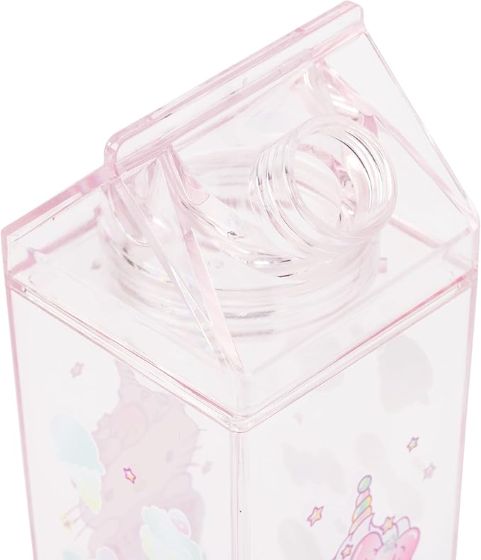 Silver Buffalo Sanrio Hello Kitty as a Unicorn Ice Cream Plastic Pastel Pink Milk Carton Pitcher Bottle, 16.2 Ounces
