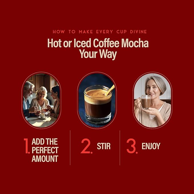RIO Mocha Coffee Syrup, Perfect for Hot or Iced Drinks & Desserts, Chocolate & Coffee Combo, Sweetened with Pure Cane Sugar, Barista-Grade Flavor Syrups for Drinks at Home & Work - 700ml