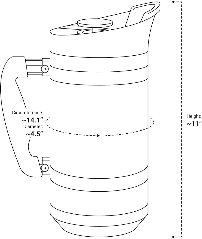 BruTrek Basecamp Coffee Press - Double Wall Vacuum Insulated Stainless Steel - Bru-Stop Technology, No Grounds in Coffee, No Spill Lid (Snowflake White, 48 fl.oz)