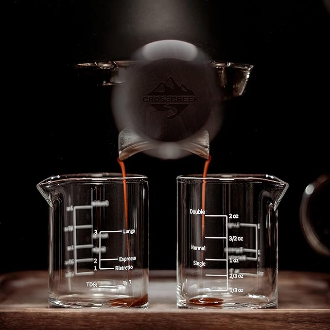 58mm Espresso Double Spouts Portafilter with 2 Ear | Fits E61 | Flair/Rocket/Sanremo/Expobar etc. | Stainless Steel Basket and Solid Wood Handle | Espresso Accessories