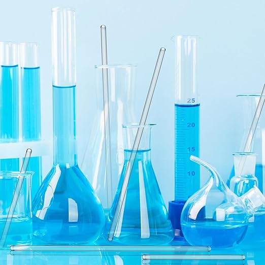 Yarlung 40 Pcs Glass Stirring Rods, 12" and 5" Length 7 mm Diameter, Clear Stir Sticks with Both Ends Round for Lab Science Education, Kitchen Bar Cocktail Beverage