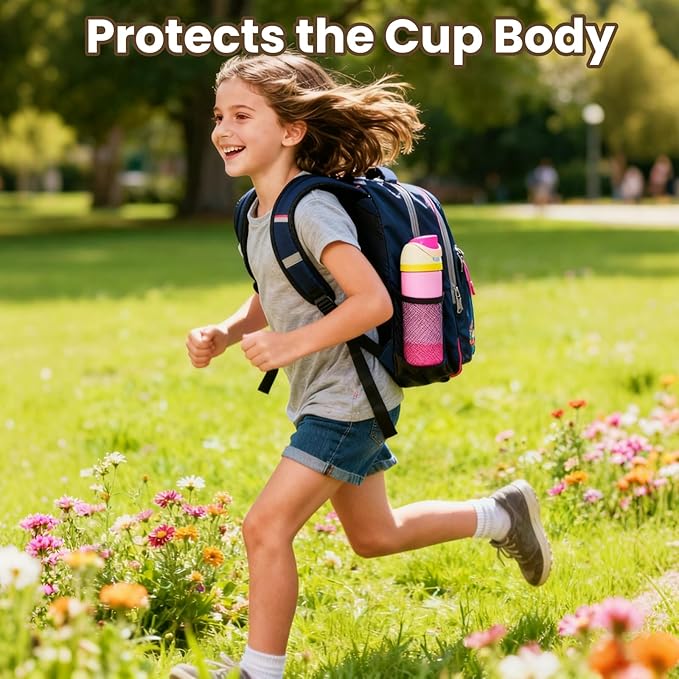 2PCS Silicone Protector Boots Compatible with Owala Kids 16oz & 14oz, Accessories for 12oz - Anti-Slip, Scratch-Resistant, Suitable for School, Outdoor, Easy Grip