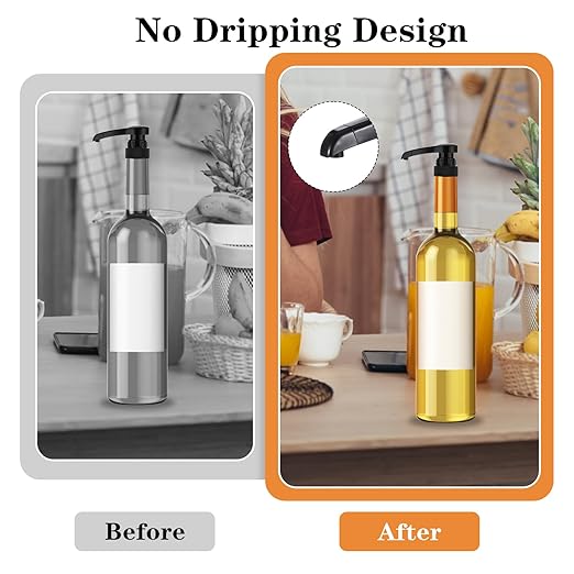 24 Pack Coffee Syrup Pumps,Black Skinny Syrup Pump for 750ml 25.4oz Bottle, Pump Dispenser for Kitchen Dinning Coffee Bar Drinking Mixes