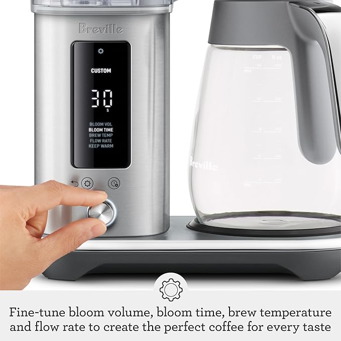 Breville Luxe Drip Coffee Machine BDC415BTR, Black Truffle, Glass Carafe