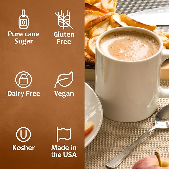 Syruvia Coffee Syrup, Apple Crisp Flavored Syrup for Drinks, Lattes, and Desserts – 25.4 fl oz,