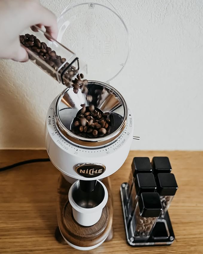 Normcore 58mm Dosing Cup - Espresso Coffee Dosing Cup Compatible with 58mm Portafilter - Non-stick coating White - 304 Stainless Steel - Espresso Machine Accessory