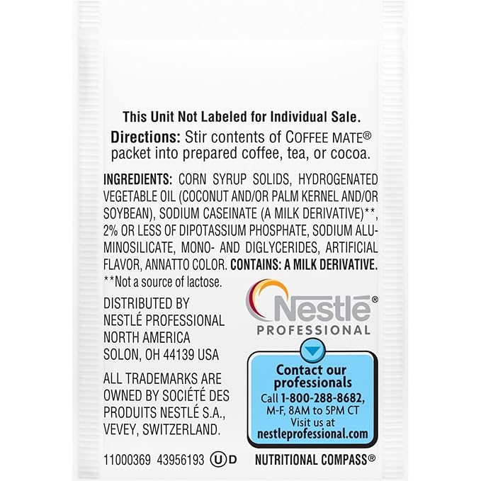 Nestle Coffee mate Original 3 Gram Single Serve Powdered Creamer Packets (Pack of 100)
