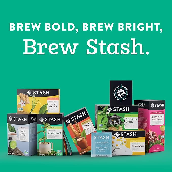 Stash Tea Lemon Ginger Herbal Tea, 6 Boxes of 30 Tea Bags Each (180 Tea Bags Total)