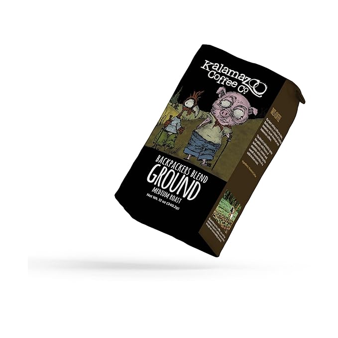 KALAMAZOO COFFEE COMPANY Backpackers Blend Ground Coffee - Medium Roast | 12oz Bag (1 Pack)