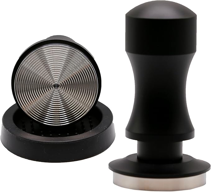 JOPOLOGY 51mm Calibrated Espresso Coffee Tamper - Spring Loaded Coffee Tamp Tool with Mat - Precision Tamper Tool for Espresso Machines - Espresso Hand Press Tamper for Barista & at Home Brewers