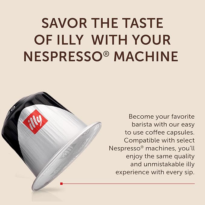 illy Espresso Compatible Capsules, Coffee Pods for Nespresso Original Line Machine, Classico, Forte, Intenso, Decaf, Lungo Roasts, 100% Arabica, Premium Italian Coffee, Single Serve, 10 Count, 10 Pack