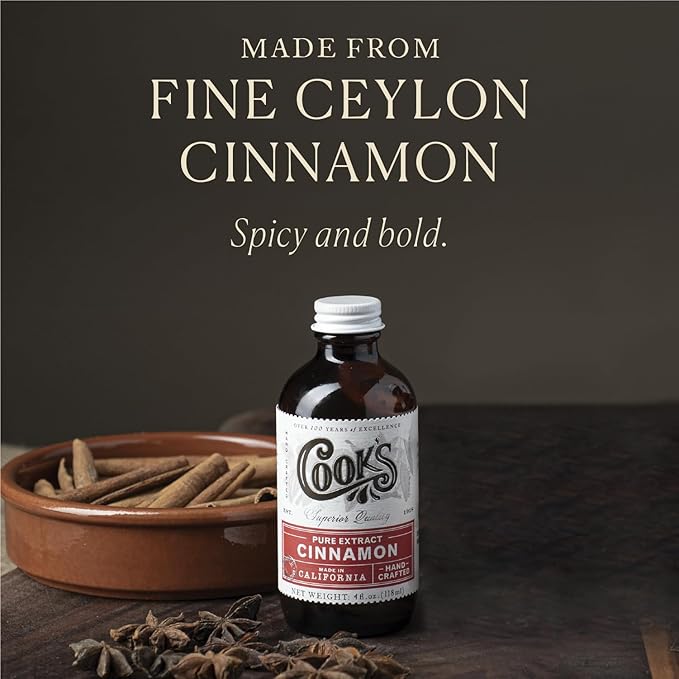 Cook's Pure Cinnamon Extract Made From Fine Ceylon Cinnamon, Premium All Natural Extract for Baking, Cooking, Beverages and Candies, 128 oz (1 Gallon)