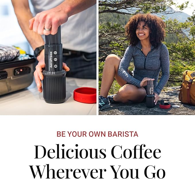 AeroPress Go Travel Coffee Maker & Stainless Steel Filter Bundle
