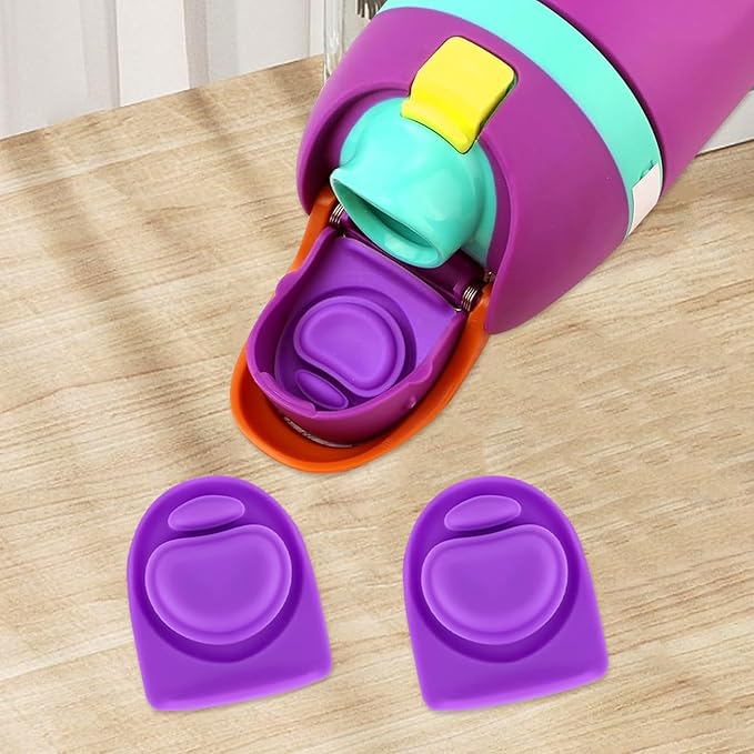 2 Pcs Replacement Rubber Seal Stopper Compatible with Owala FreeSip,Water Bottle Top Gasket Lid for Owala 16/19/24/32/40oz Seal Mouth Cap Silicone Stopper Parts Insert Accessories（Puple）
