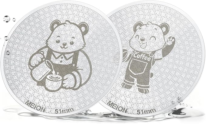 MEION 51mm Espresso Puck Screen-2 Pack 0.8mm Thickness Espresso Filter Screen, Reusable Metal Coffee Filter for Bottomless Portafilter Basket 51mm, Stainless Steel Coffee Puck Screen