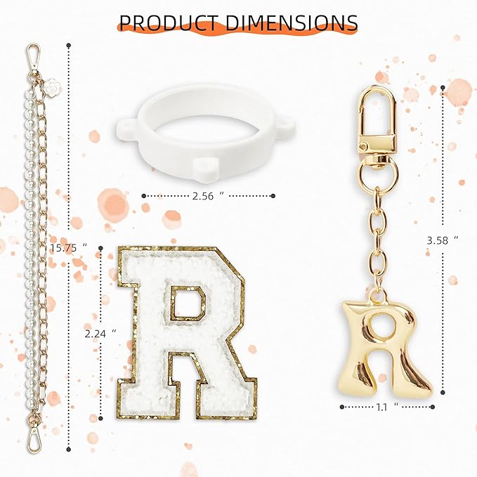 Letter Handle Strap Accessories with Cute Initial Charm Compatible with Owala Water Bottle 24oz 32oz 40oz Owala Kids