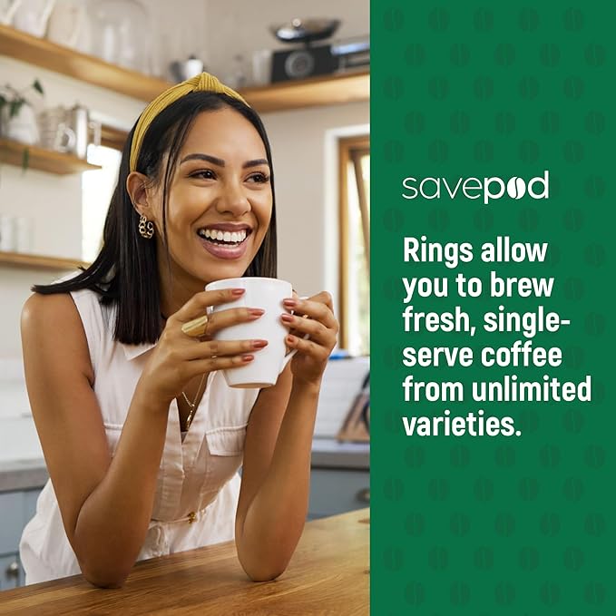 Savepod Pods Replacement Ring, Savepod Coffee Filter Dispenser, Reusable Pod Alternative, Single Serve Coffee Machine, Compatible with Keurig and K-Cup Brewers, Food Grade, BPA Free, 1 Hole