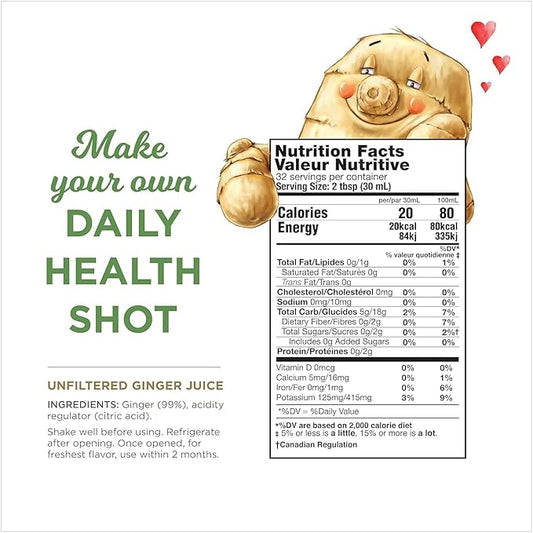 99% Pure Ginger Juice by The Ginger People – Digestive Health, Premium Quality, 32 Fl Oz Bottles (Pack of 12)