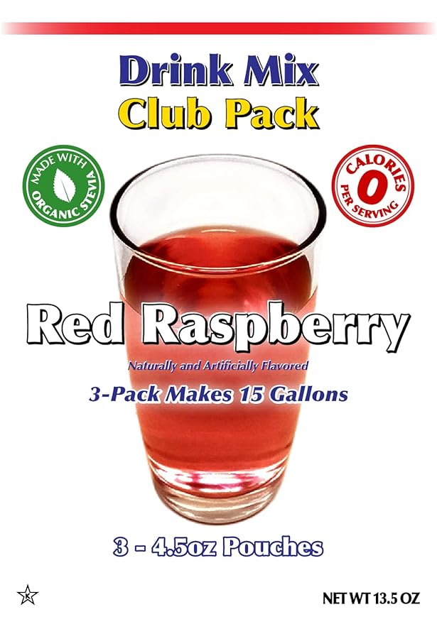 GramZero Red Raspberry Zero Calorie Sugar Free Drink Mix, Great For Nutrition Club Loaded Tea, Stevia Sweetened