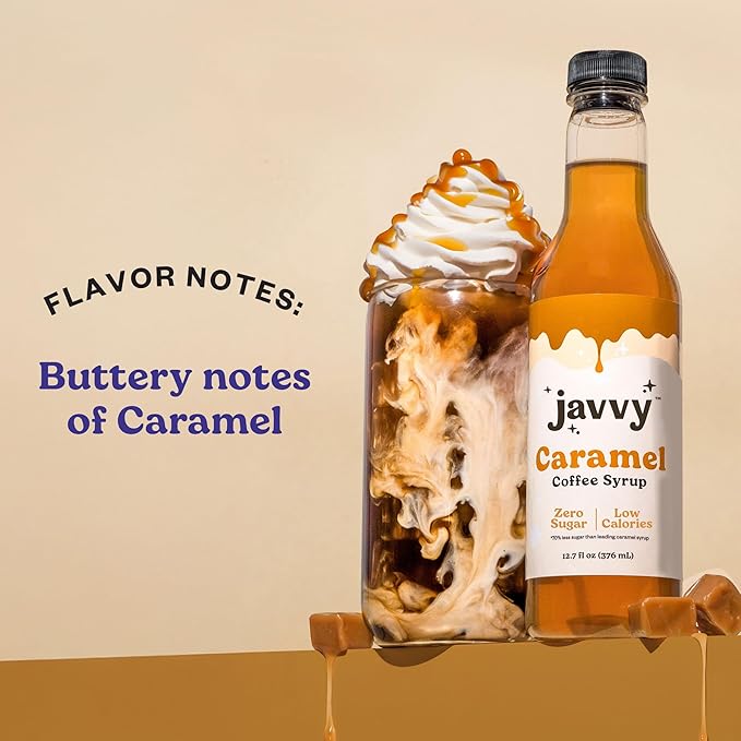 Coffee Syrup - Zero Sugar, Zero Calorie, Flavoring Syrup for Coffees, Coffee Bar Accessories - Great for Flavoring All Types of Drinks – Caramel