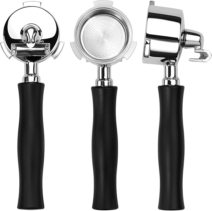Normcore 51mm Double Spout Portafilter 3 Ear Fits Delonghi Dedica EC680 and EC685, and SMEG & EUPA Coffee Machines Anodized Aluminum Handle with 18g Filter Basket