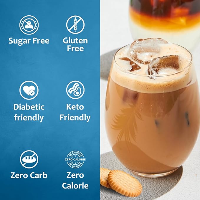 Syruvia Sugar Free Coffee Syrup, Cookie Butter Flavored Syrup for Drinks, Lattes, and Desserts – 25.4 fl oz, With Pump