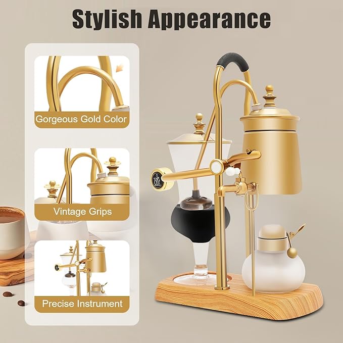 Vintage Belgium Pot Balance Syphon Siphon Coffee Maker, Belgium Pot Vintage Coffee Maker, Belgium Siphon Brewer, Vacuum Brewing System for Camping
