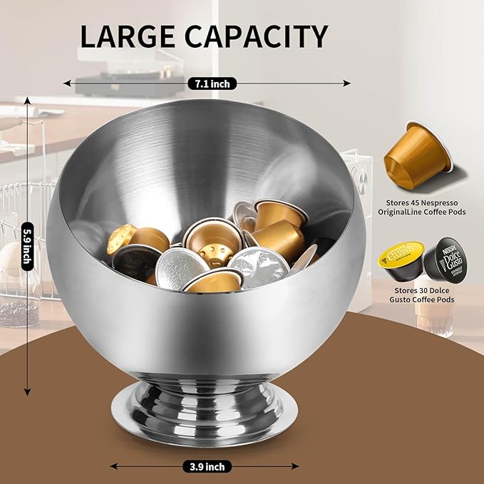 Coffee Pod Holder-Coffee Pod Storage-K Cup Holder-Espresso Pod Holder-Coffee Pod Organizer（GOLD